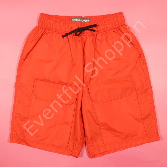 Reese Cooper Swim Shorts Mens S Orange Cargo Lined Drawstring Trunks - Picture 2 of 8